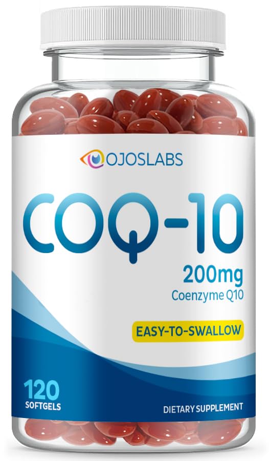 CoQ10 200mg - Coenzym Q10 Diett Supplement, lett å svelge 120 Softgels