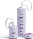 Betife Søt Pille Organizer, Søt ukentlig Pille Box for reise, Søt Daglig Pille Case 7 Dag, med 7 Store Stackable Compartments, Sturdy ABS Pille Holder for Vitamin Supplement medisin (Purple)