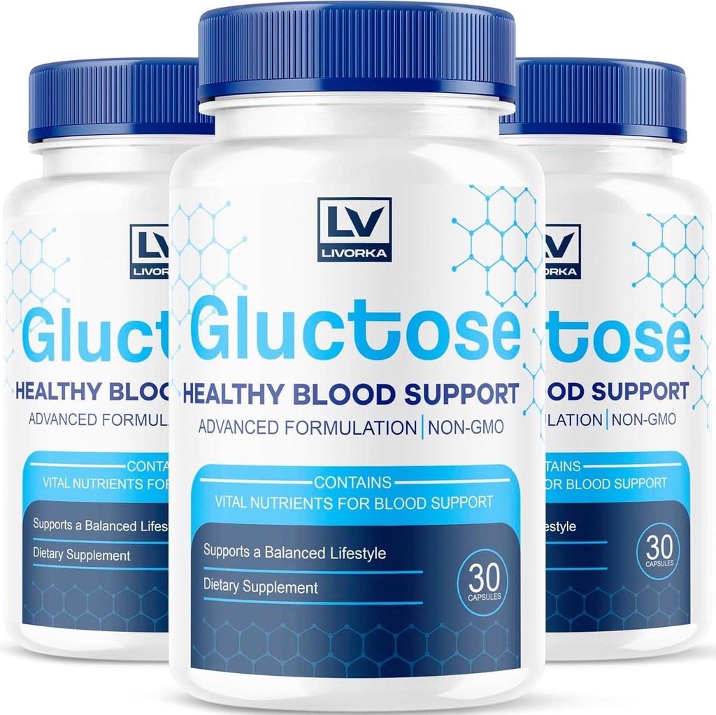 (3 pakke) Gluctose Advanced Blood Support, Gluctose, Gluctose - Advanced Blood Support Supplement, Gluctose Supplements Støtte Kapsler - Alle naturlige formel, 90 Kapsler i 3 måneder