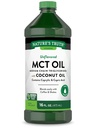 Naturens sannhet MCT Olje | 16 fl oz | Keto, uflavorert formel | med kokosolje | Vegansk, ikke-GMO, og Glutenfri Supplement