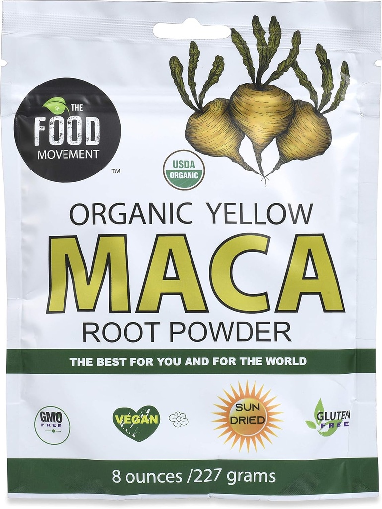 Maten bevegelse økologisk gul Maca rot 8 oz