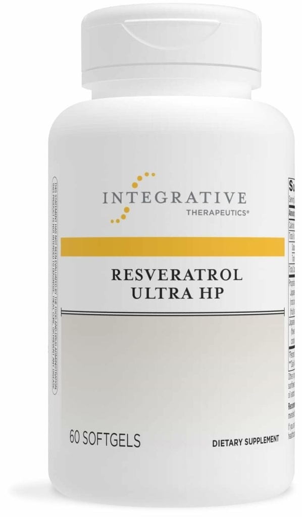 Integrative Terapeutika Resveratrol Ultra HP - hjerte helsestøtte Supplement for daglig antioksidant støtte * - En gang daglig, ikke-Soy Softgel - Glutenfri & Dairy-Free - 60 Softgels (60 Serveringer)