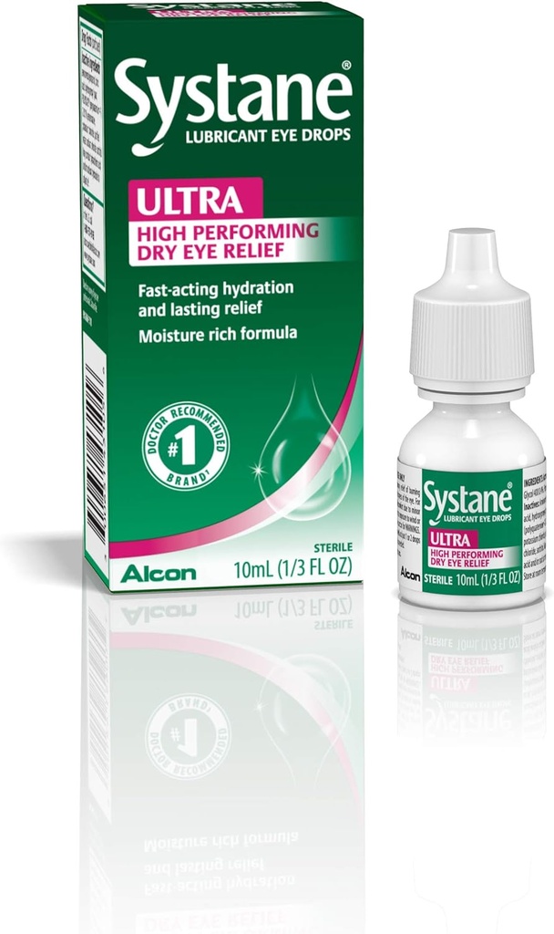 Systan Ultra Lubricant Øyedråper, Kunstige tårer for tørr øye, enkelt pakke, 10 ml
