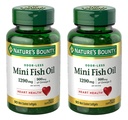 Naturens Bounty Mini Fish Oil Softgels 1290 mg, Omega-3, støtter hjertehelse, Odor-Less, 90 Mini Coated Softgels - Pakke med 2