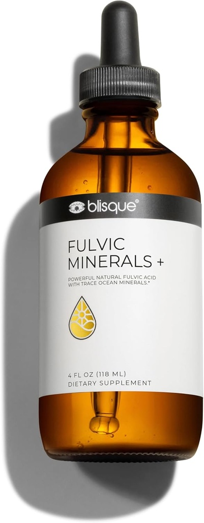Blisque - naturlige spor Mineral Drops Supplement med Fulvic Acid og Humic Acid | for detox, rense, immunstøtte, Brain Booster, Alkaline Hydration og energi | Inneholder elektrolyter | 4 Ounce