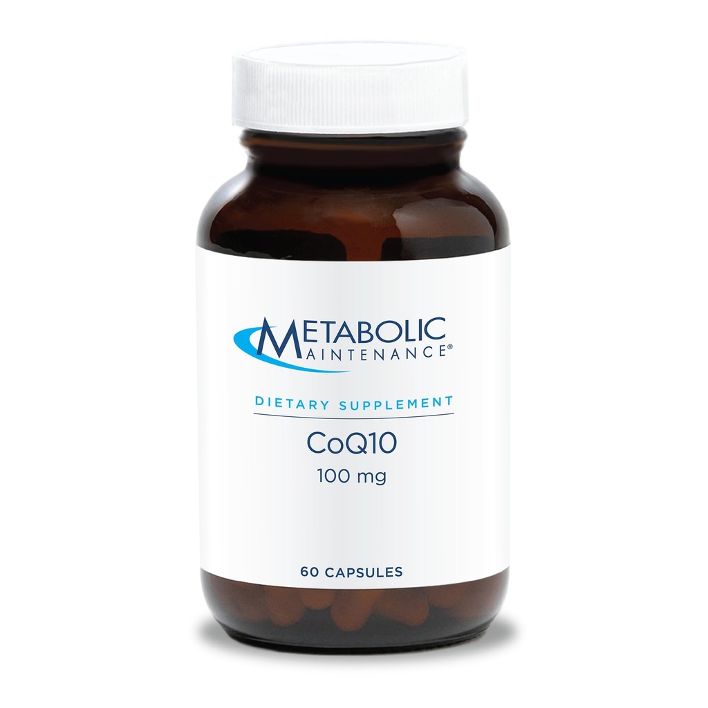 Metabolsk vedlikehold CoQ10 Kapsler - 100 mg CoenzymeQ10 med vitamin C - Antioksidant, Immune, Energi + Cardiovaskulær støtte (60 kapsler)