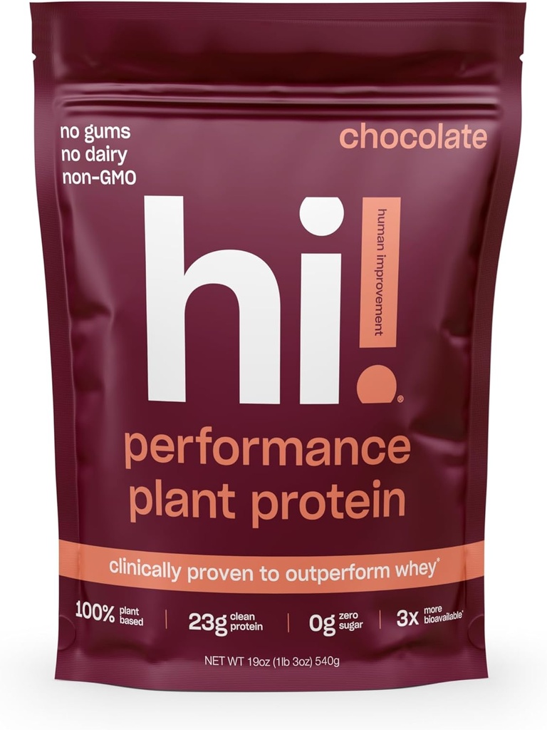 Performance Plante Proteinpulver | 3x Bedre Aminosyreabsorpsjon | Dairy Free Protein pulver & BCAA | Digestive Enzymer for Easy Digestion | 23g Protein, 140 kalorier per servering (Chokolate)