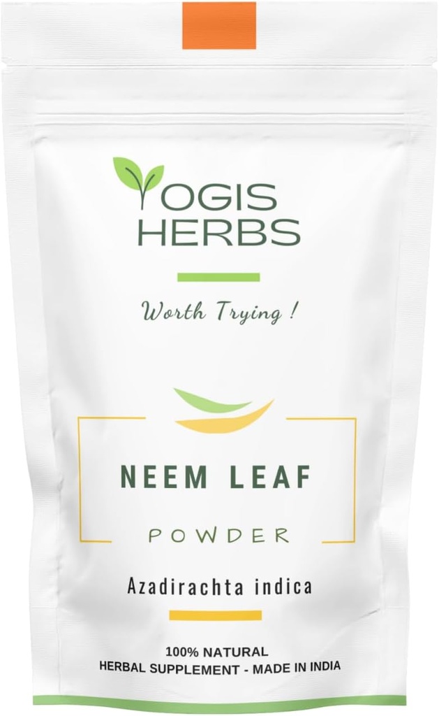 YOGIS HERBS Neem Leaf pulver – ren Azadirachta Indica for avgiftsbegrensning, immunstøtte og ren hud – 100% naturlig Herbal Supplement