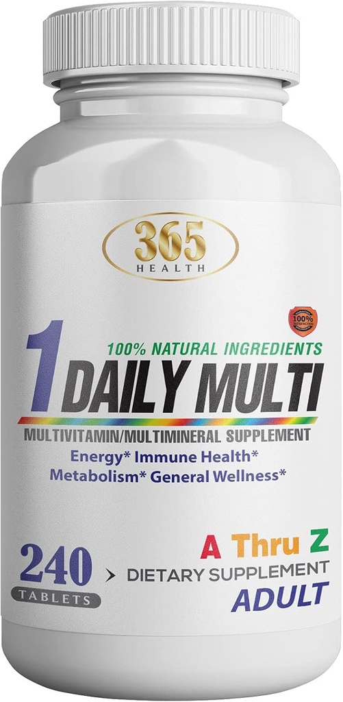 Multivitamin, Multimineral Supplement v/antioksidanter, sink, vitamin D3 & B vitaminer, glutenfri, ikke-GMO ingredienser - (240 Count) 365 Helse