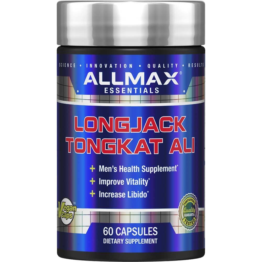 ALLMAX Essentials LongJack Tongkat Ali - 60 Kapsler - Helsetilskudd for menn - forbedrer vialitet - 60 Serveringer