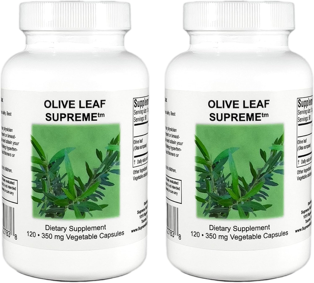 Supreme Nutrition Olive Leaf Supreme, 120 ren Olive Leaf Vegetariske Kapsler