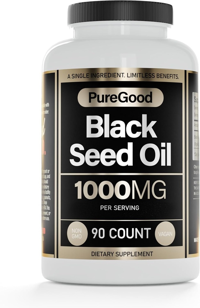 Svart Seed Oil Capsules, 500 mg, kaldt presset høy potens Digestive Aid, 90 teller 100% ikke GMO ren svart cumin Seed Oil Kapsler