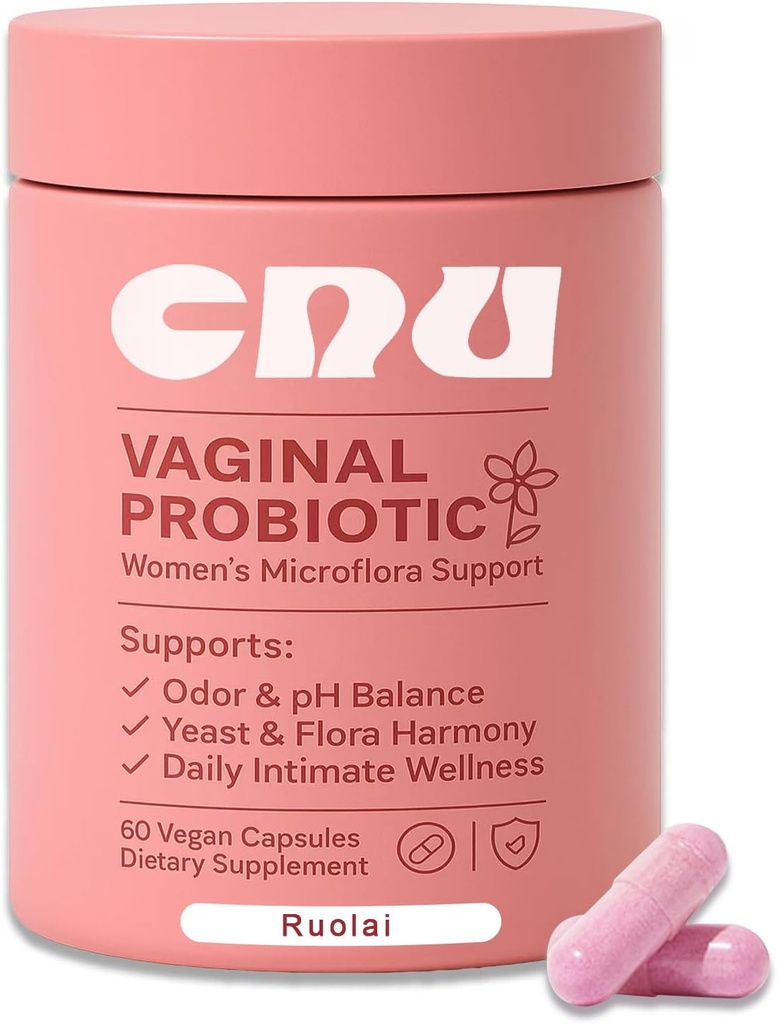 Ruolai kvinners Vaginal- pH Balanse & Prebiotika med Lactobacillus - Fremme sunn Vaginal Flora & Vaginal Odor,60 Antall