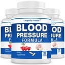 [3-Battle Value Pack] Longevity Blodtrykk Formula - med 12+ naturlige urter. Kosttilskudd