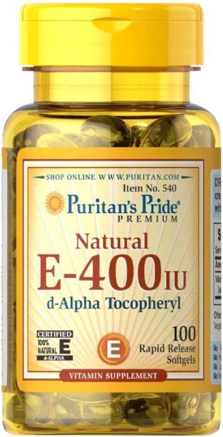 Puritans Pride Vitamin E 268 mg Blandet Tokoferols Naturlig immunstøtte fra Pride®, 400 IE /, 100 Telling