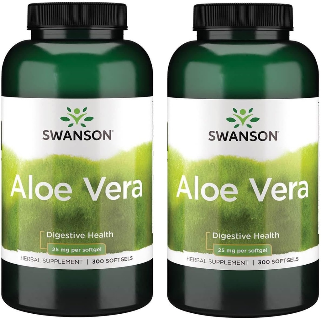 Swanson Aloe Vera 25 Milligrams 300 Sgels (2 Pakke)