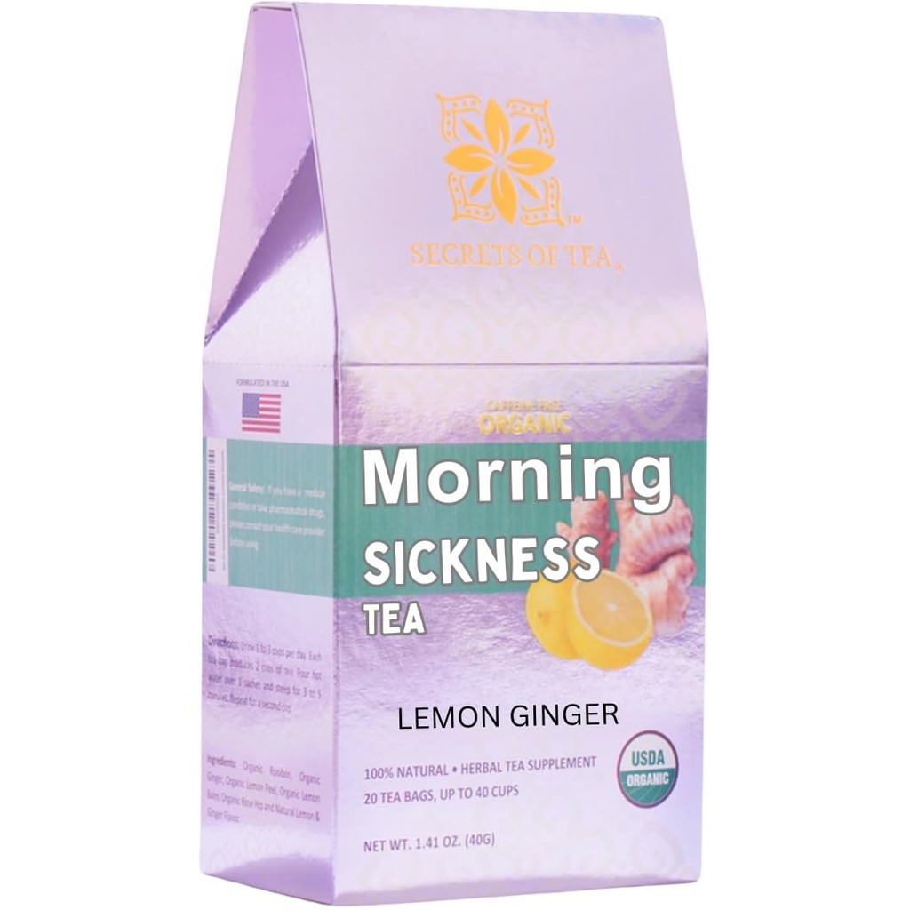 Hemmeligheter i te - Graviditetshyppighet Te-varme eller Iced morgensykhet Te- koffein gratis- 1. trimester graviditet må ha - sitron ginger- opp til 40 serveringer - 20 greve(1 pakke)