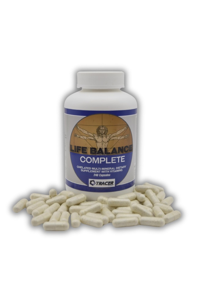 Livsbalanse Complete - Chelated Multi-Mineral Dietary Supplement med vitaminer - med ekte aminosyre Chelated Trace Minerals - Fyll Gaper i din ernæring - laget i USA - 240 Kapsler