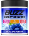 Morgen Buzz Energi Drikkepulver - Energi Boost Drink Mix - Sukkerfri energi med antioksidanter - Morgen Kickstart og Sport Ernæring Utholdenhet Produkt - 30 Serveringer, Blå bringebær, 8 Ounces