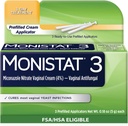 Monistat 3-dagers infeksjonsbehandling for kvinner, 3 Miconazole pre-fyldede kremapplikasjoner, 1 pakke