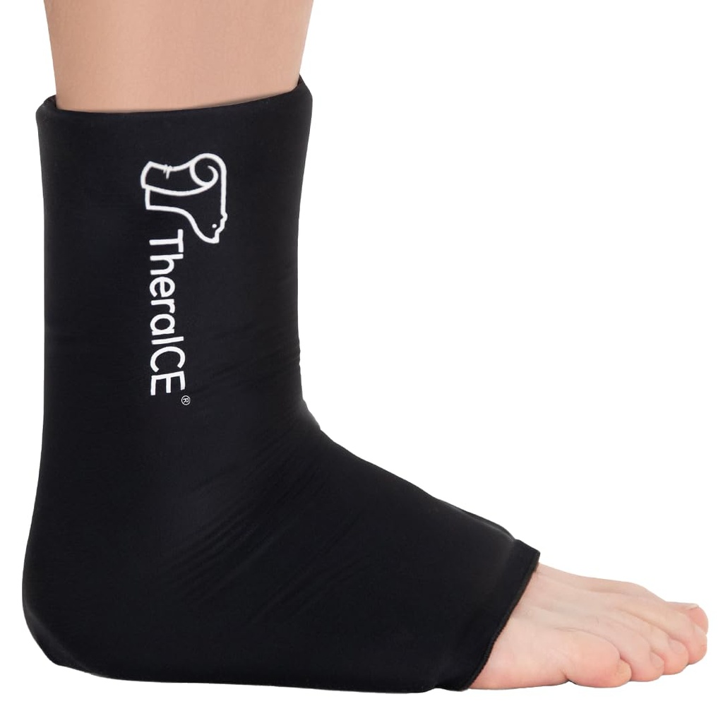 Theraice Ankle Ice Pack Wrap for svimlende og skinnet Ankel Brace for kvinner og menn, kald terapi støtte kompresjon sokker, Plantar Fasclititis & Achilles Tendonitis Relief, Sore Feet & Heel