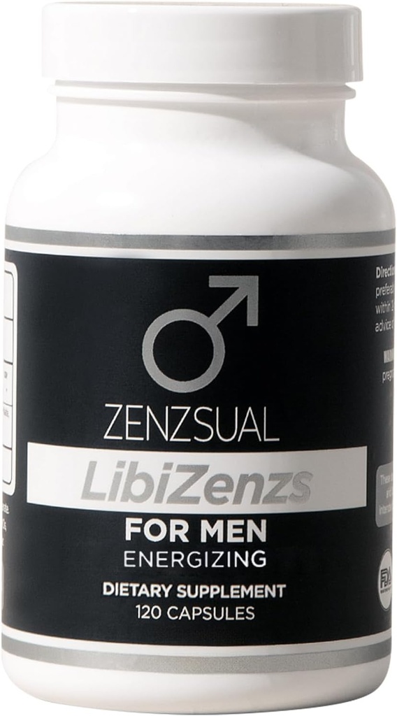 ZENZSUAL LibiZenzs menn - naturlig kosttilskudd blanding med Ginseng, Maca Root, Ashwagandha - øker testosteron nivåer - Glutenfri (120 kapsler)