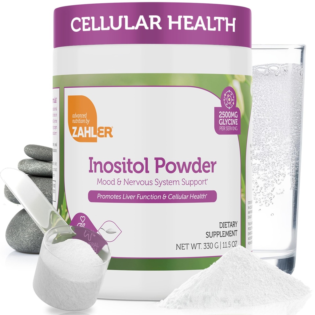 Zahler Inositol & Glycine Supplement Powder - Mood & Nervesystem Støtte Supplements for kvinner - Hormon Balance & sunn ovarian funksjon - Kosher, Glutenfri, Dairy Free, Soya Gratis 11.5 Oz