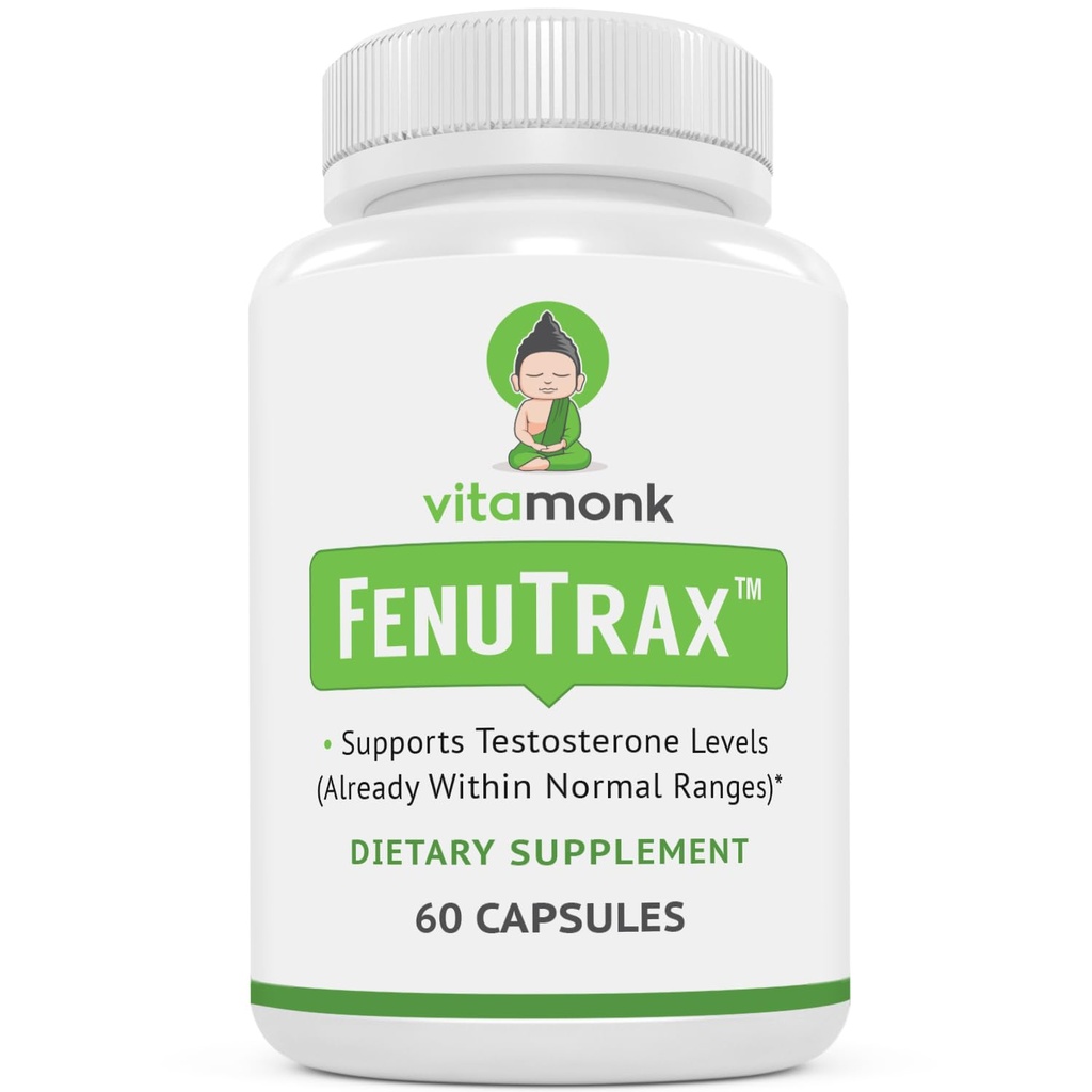 VitaMonk FenuTraxTM Fenugreek Extract Kraftig 50% Fenugreek Seed Extract Standardisert for Fenuside - høy furostanol Glycoside og Saponin innhold Når sammenlignet med Testofen - 60 Kapsler