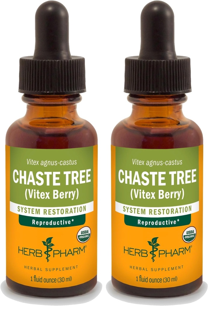 Herb Pharm Chaste Tree Liquid Extract for kvinnelig reproduktiv systemstøtte - 1 Ounce (DCHASTE01) (pakke med 2)