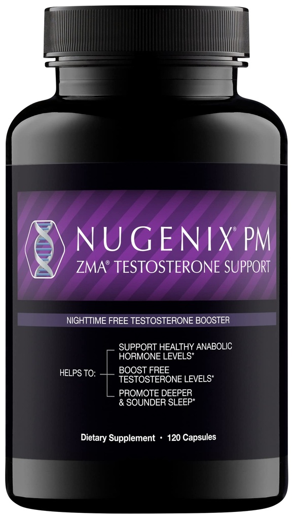 Nugenix PM ZMA - Nighttime Gratis Testosteron Booster og søvn støtte, 120 teller
