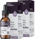 Marie Originals Natural Ear Olje Drops | Mullein Hvite Hvite Hjerte Drops for infeksjoner Forebygging, Herbal øre Ache Drops for voksne, Kjæledyr, Soothes øresmerter og voksfjerning, øresekk Remedies (2 Pack)