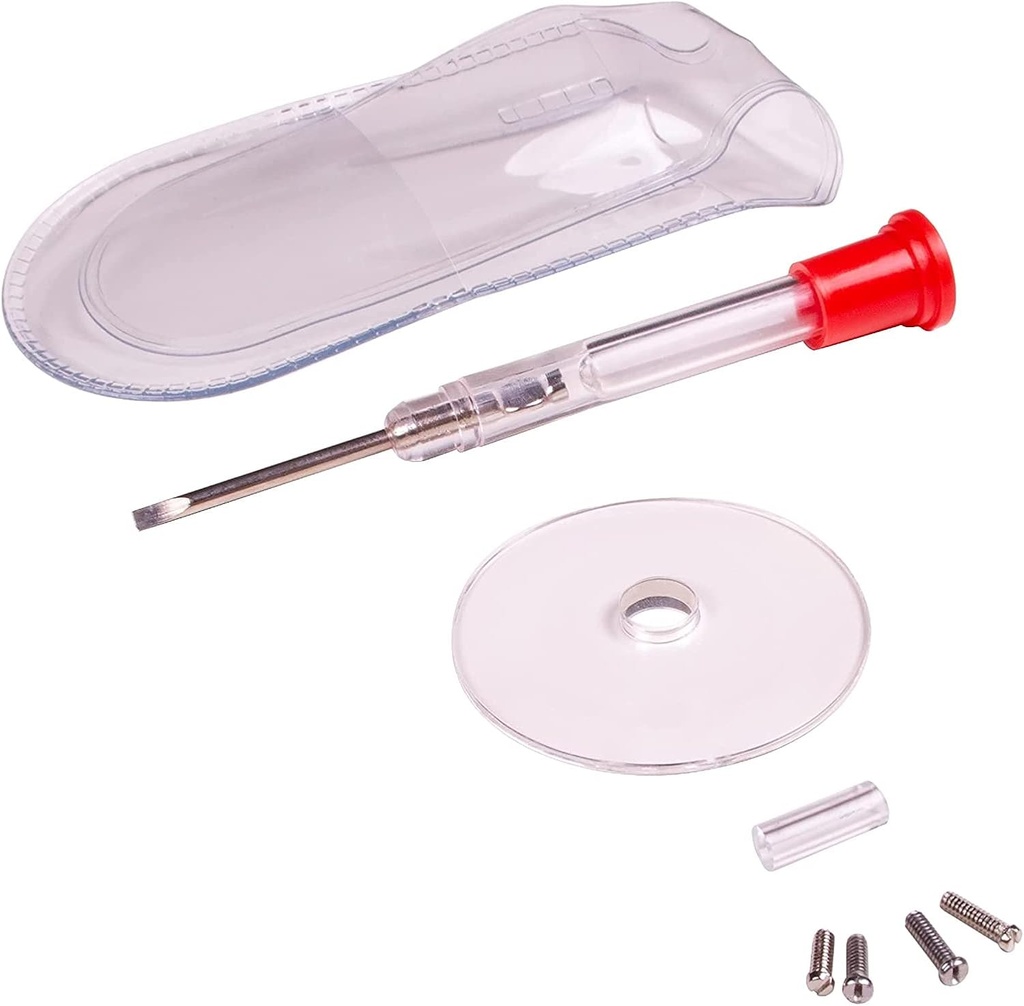 Apex Glass Reparasjonssett - brillereparasjonssett med liten skruetrekker, Eyeglass Skruer, Forstørrelsesglass, Skrueguide og lagringspute - Universell brillereparasjonssett for lesebriller, & solbriller