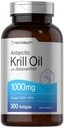 Horbäach Antarctic Krill Oil 1000 mg Softgels | 300 greve | Omega 3 Kosttilskudd med Astaxanthin, EPA, DHA | Ikke-GMO, Glutenfri