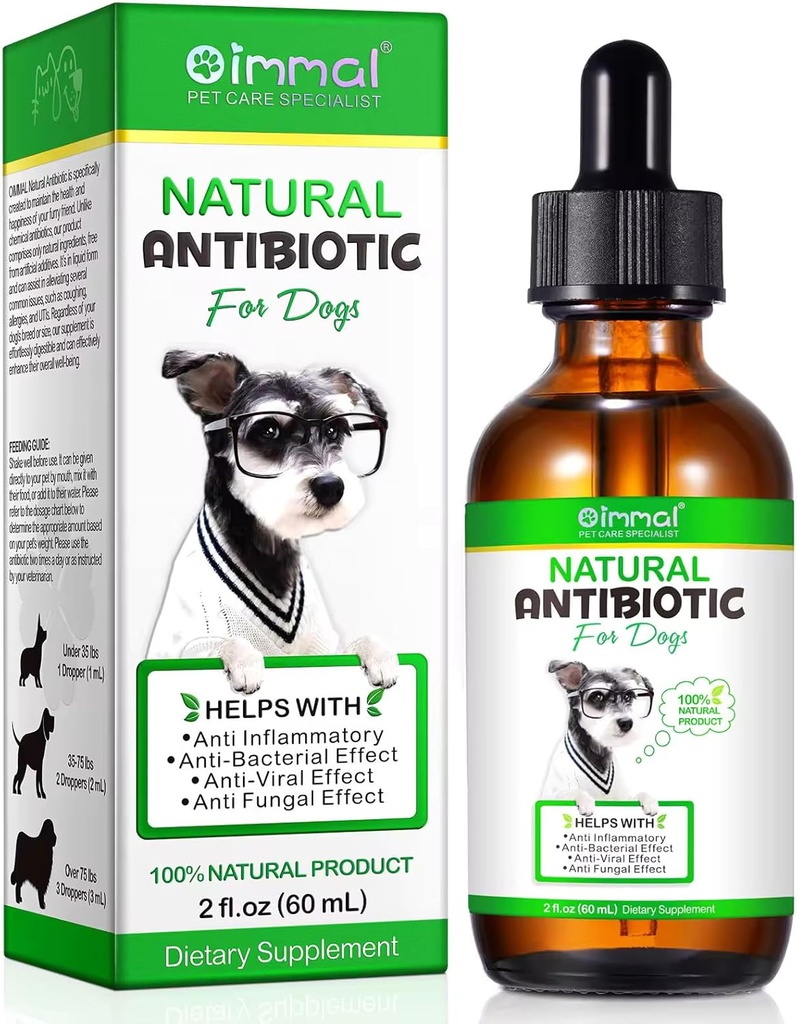 Naturlig hund antibiotika Supplement - Herbal antibiotika slippes for immun, allergi og hud støtte - kløende hud, øre og Hot Spot Relief - for alle avler