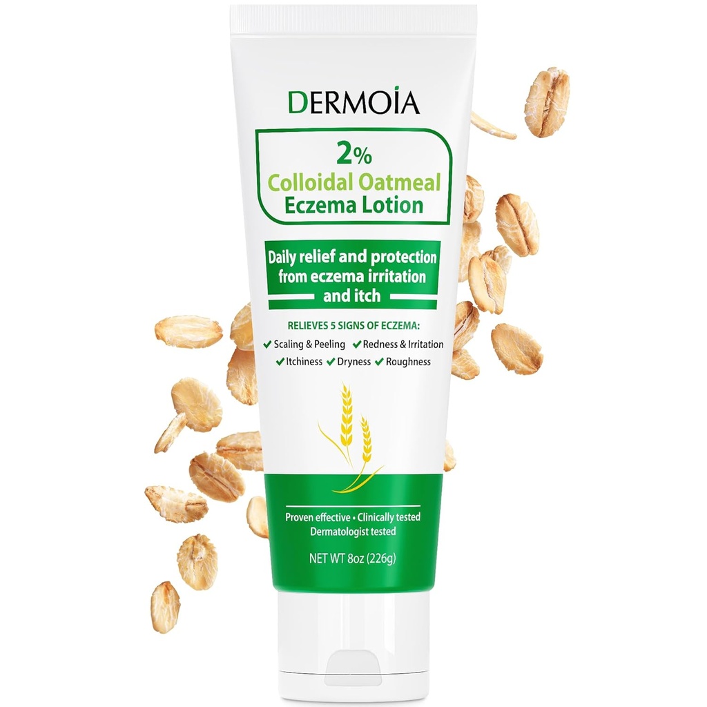 2% Colloidal havregryn Eczema Lotion - Soothing og moisturizing Anti-Tysk Cream & Body Lotion med Aloe Vera, Shea og Glycerin - Nourishing Eczema Cream for superior relief og beskyttelse 8oz