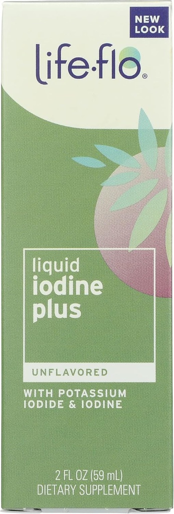 Life Flo Unflavored flytende iodin Plus med jod og kalium jodid, organisk, 2 ounce (pakke med 1)