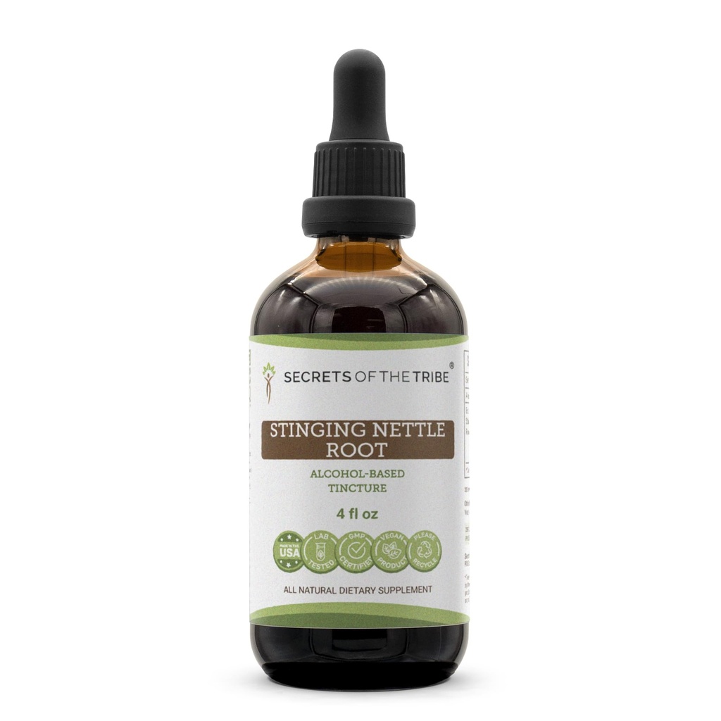 Hemmeligheter i Tribe -Stinging Nettle Root Tinktur alkoholekstrakt, Stinging Nettle (Urtica Dioica) Tørket Rot 4 OZ