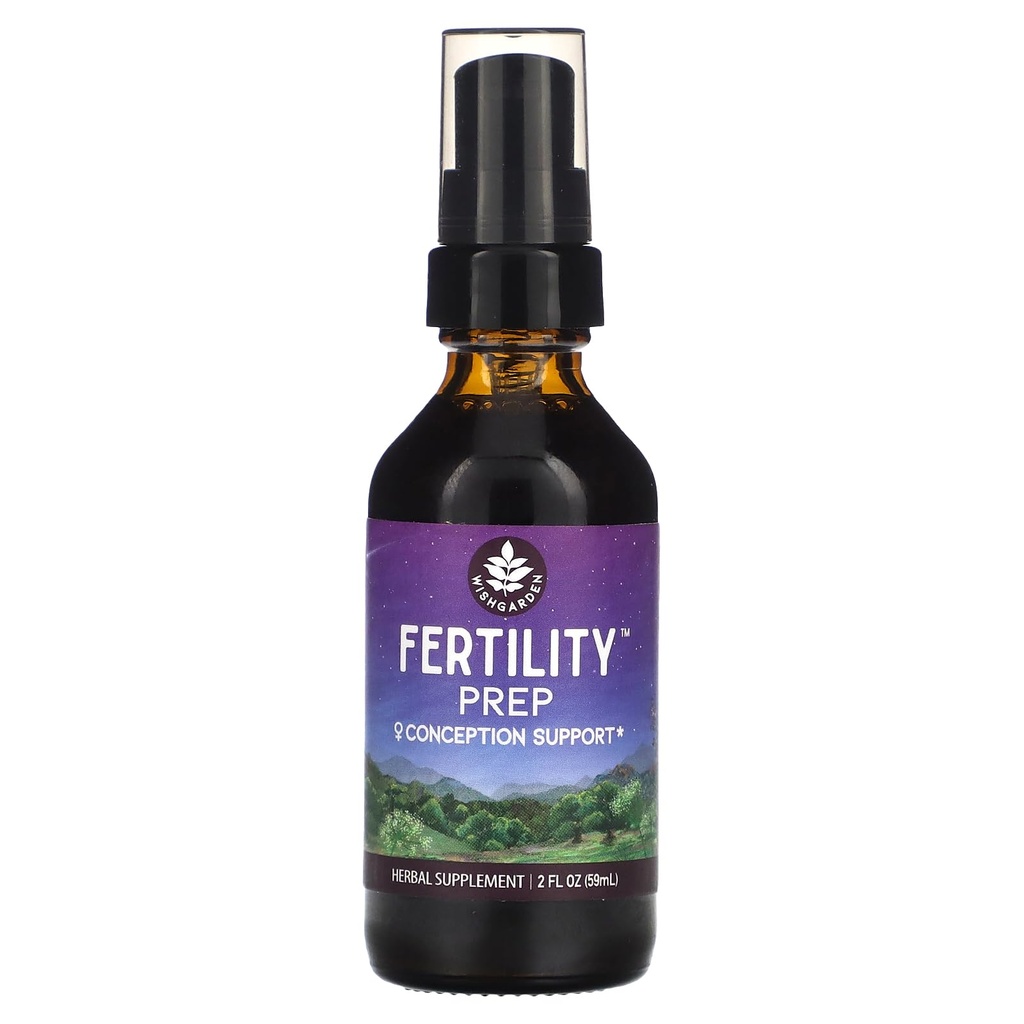 WishGarden Urter Fertilitet Prep - naturlig fruktbarhet Herbal Supplement med Vitex, rød Maca & bringebær leaf, støtter sunn hormonbalanse for kvinner, optimal uterine helse og begrep, 2oz