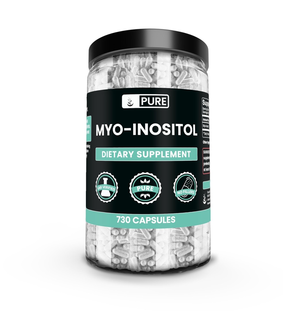 Pure Original Ingredienser Myo-Inositol (730 Kapsler) Ingen magnesium eller Rice Fillers, alltid ren, Lab Verifisert