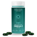 Iwi Omega-3, 30 Softgels (30 porsjoner), Vegansk plantebasert Algae Omega 3 med EPA + DHA, hele Body støtte kosttilskudd, krill og fisk olje alternativ, ingen fiskelig ettersmak