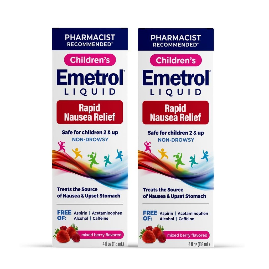 Emerol Barns ikke-Drowsy flytende smertelindring - Upset Magemedisin - Angst Relief for barn - Blandet Berry Flavor - 4fl oz, 2 Pack