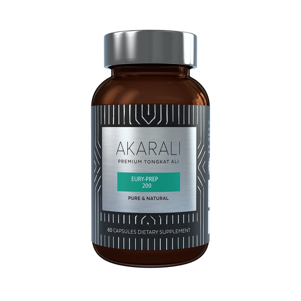 AKARALI Pure Tongkat Ali Longjack 200:1 Høyt konsentrert 1,5% Eurycomanone US patentert Physta® Freeze-Dried Utvinningsteknologi støtter styrke, energi og ytelse (60 greve)