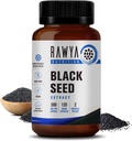 RAWYA ernæring svart frø ekstrakt, Nigella sativa, svart cumin frø pulver, 500 mg hver, fremmer velvære, fleksibilitet, og strålende hud, Halal, vegan, ren og naturlig supplement - 120 Vegan kapsler