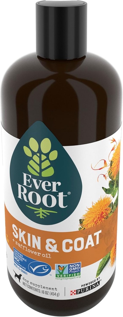 EverRoot Hunde Hudpleie Hunde Kosttilskudd av Purina, hud og Coat for hund Olje med Safflower Oil - 16 oz. Flaske