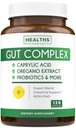 Candida Support (120 Kapsler) - Caprylsyre, Oregano olje og probiotika bidrar til å opprettholde allerede normale nivåer av Yeast og Candida - Vegetarisk, ikke-GMO Intestinal Supplement - Gut Cleanse (No Pills)
