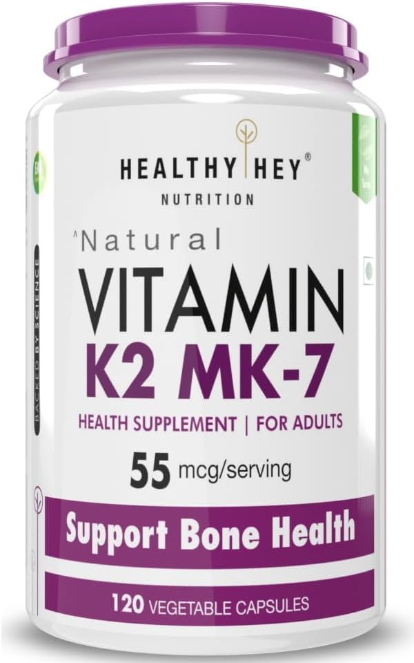 Generisk ATS Vitamin K2 | 100% vegetarisk vitamin K2 fordeler i Bone Helse - 55mcg - 120 vitamin K27 Kapsler