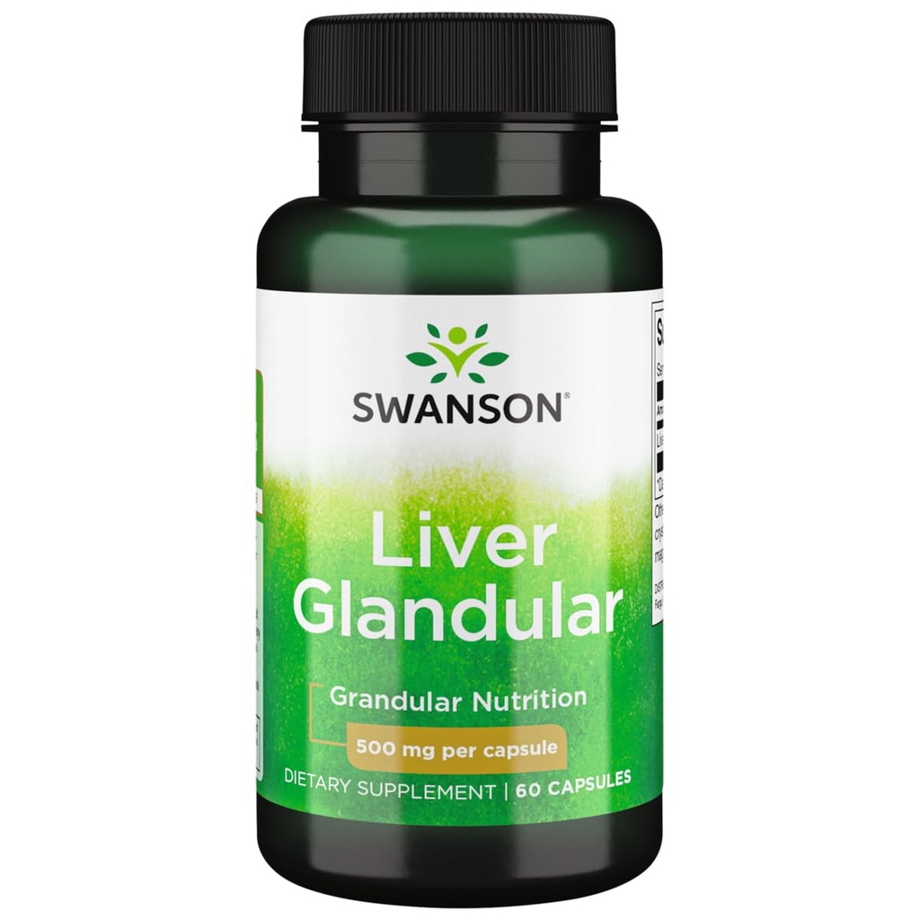 Swanson Liver Glandular 500 Milligrams 60 Kapsler