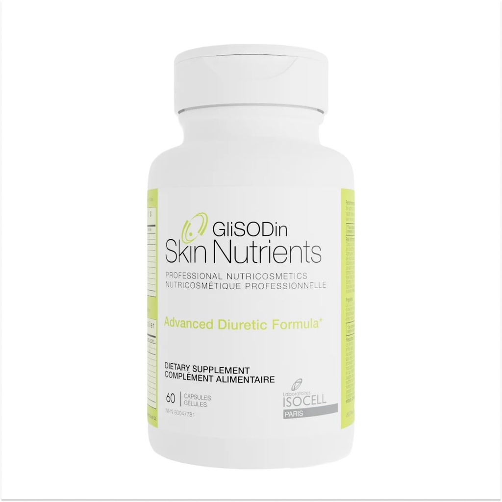 Glisodin Diuretic - Nutraceutical forbedrer naturlig drenering for å redusere hevelsen som er forbundet med flytende retention - har renseegenskaper Det bidrar til å eliminere giftstoffer - 60 kapsler