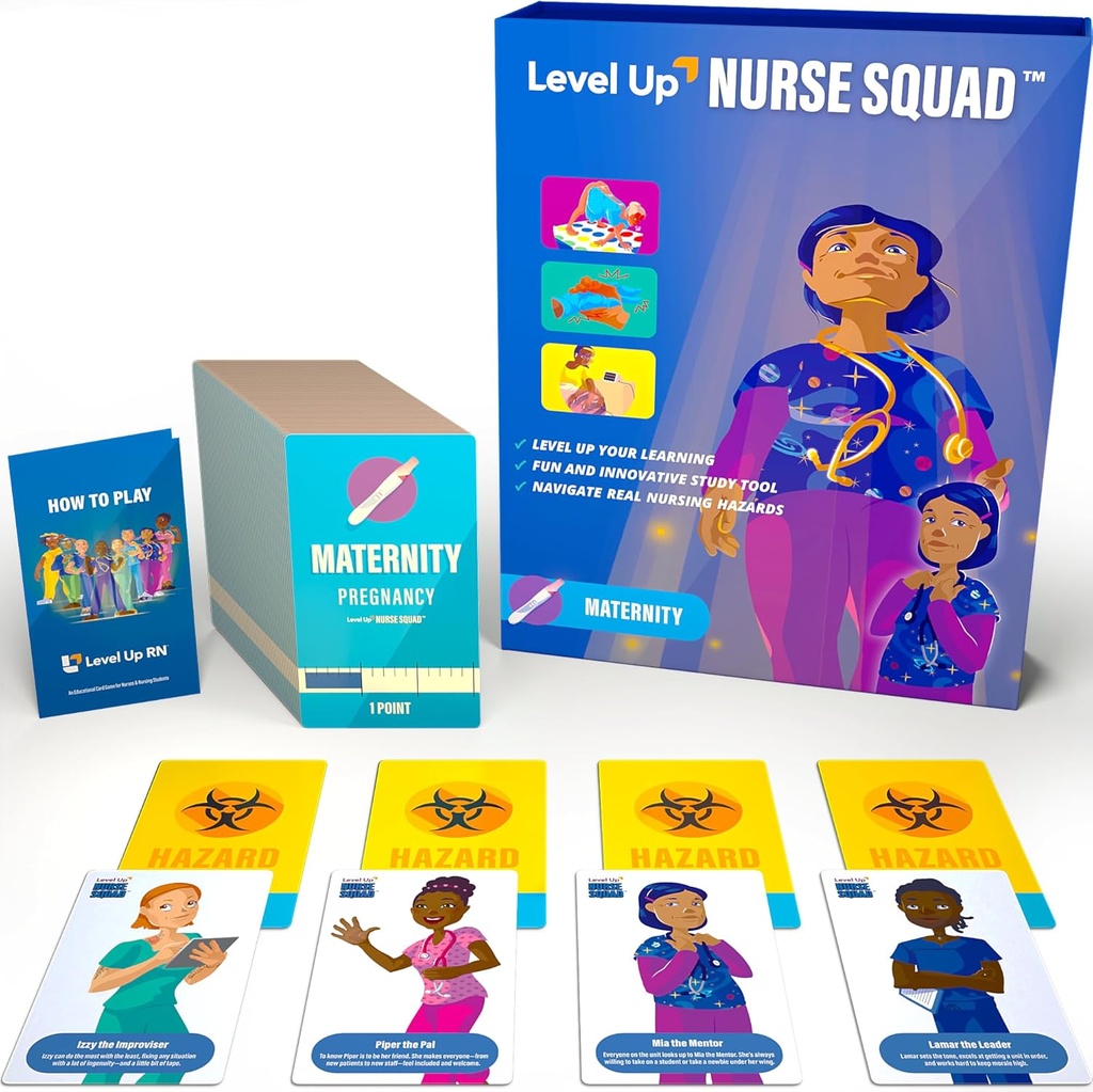 Maternity Flash Cards Spill – Nursing School Exam Prep – Nursing Student Essentials – Forbered deg på 2025-2026 NCLEX ATI HESI eksamener (fødsels suksess)