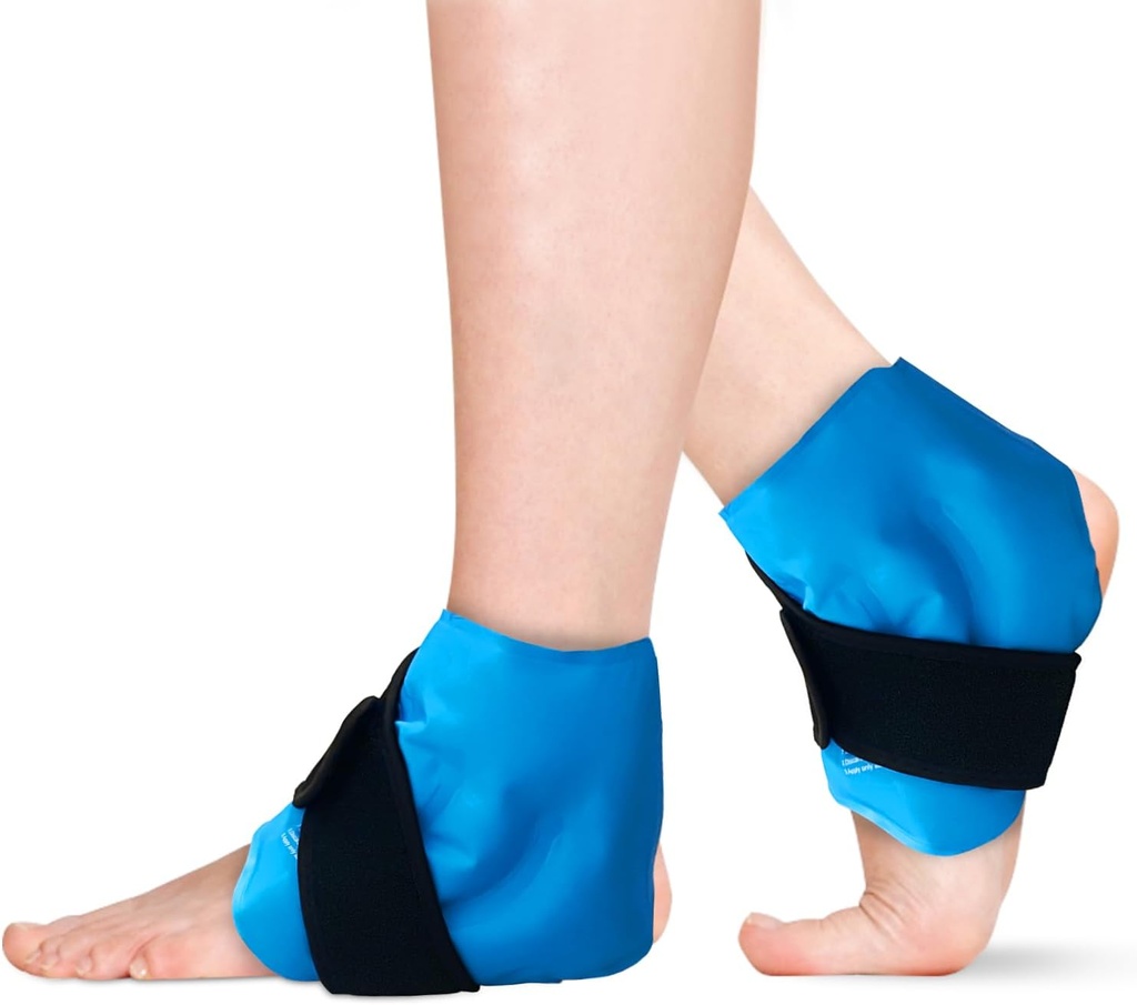 2 Ankle Ice Pack Wrap for svelging, Reusable Gel Ice Pack for ankelskader, Cold Compress Therapy for fotsmerter Relief, Achilles Tendonitis, Plantar Facilitis, Sprains